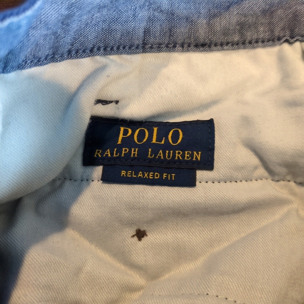 Polo Ralph Lauren Mens Relaxed Fit Chino Shorts Navy Blue Size 35 Cotton - Picture 6 of 10